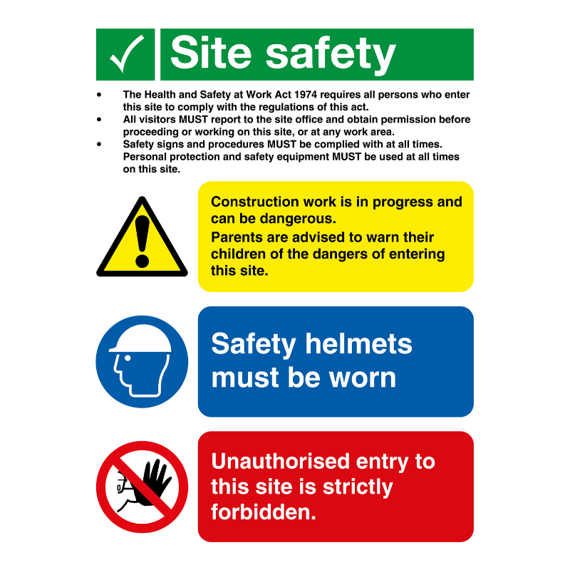 Site Safety No Children Site Safety Sign 800mm x 600mm