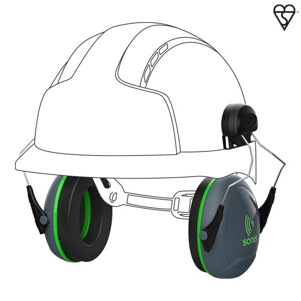 JSP Sonis 1 Helmet Mounted Ear Defenders 26db SNR