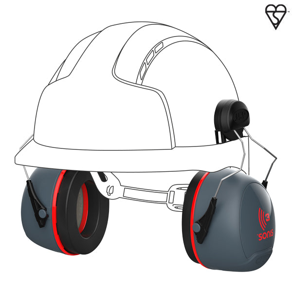 JSP Sonis 3 Helmet Mounted Ear Defenders 36db SNR